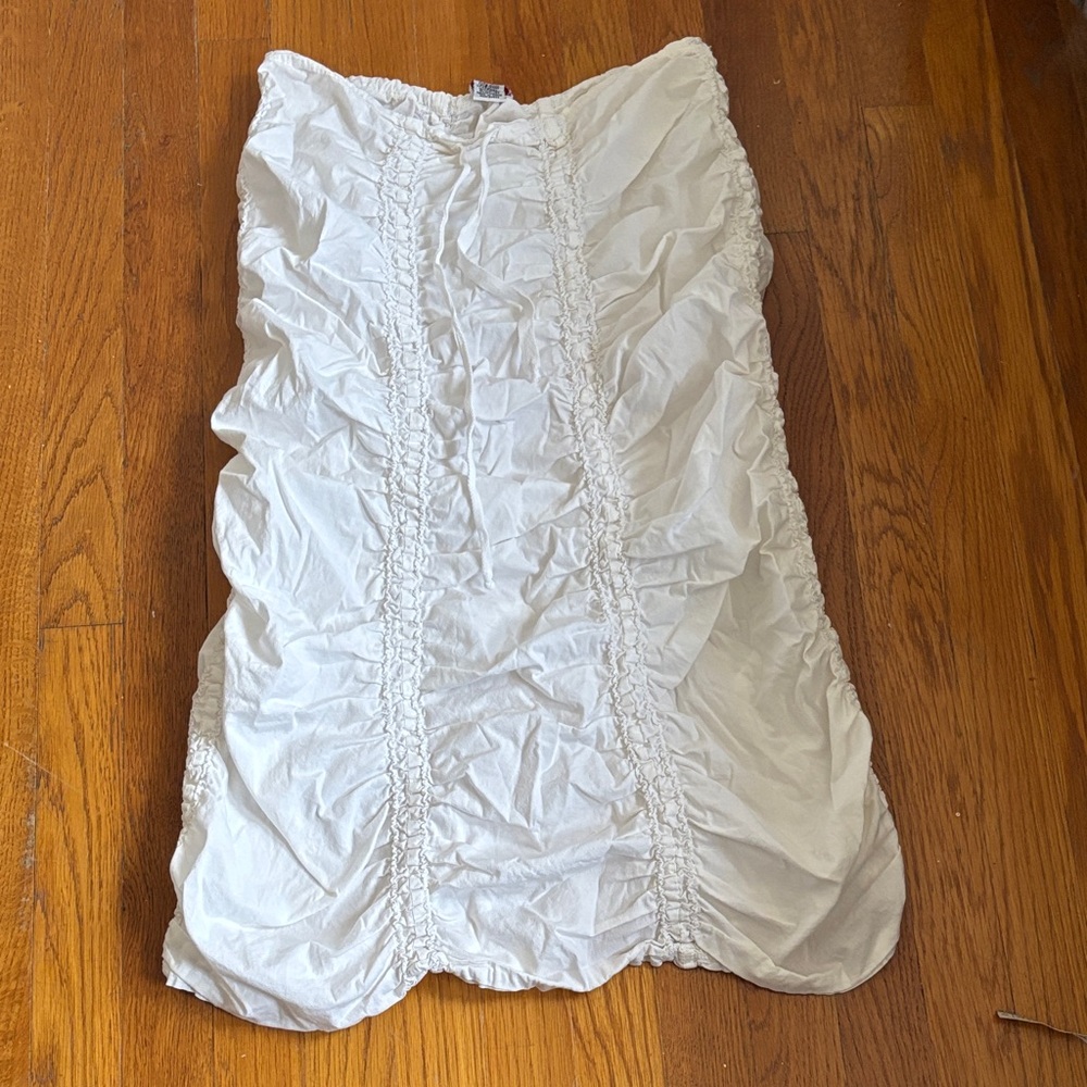White Ruched Skirt